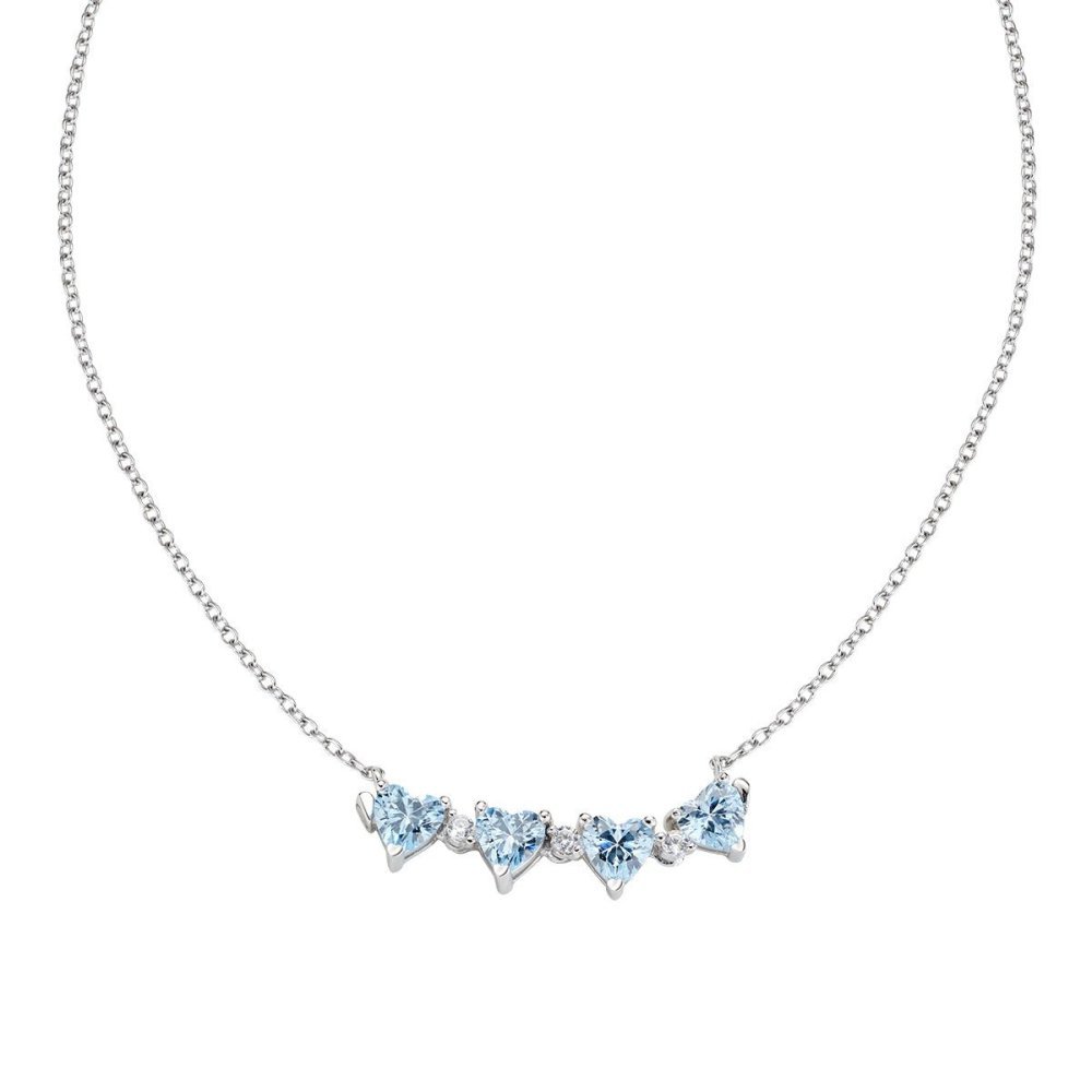 Amen - Collana Quadricuore - Argento 925 - Zirconi