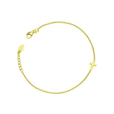 Amen - Bracciale Dorato - Croce - Argento 925