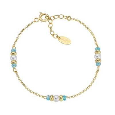 Amen - Bracciale Rainbow - Cristalli Azzurri - Perle