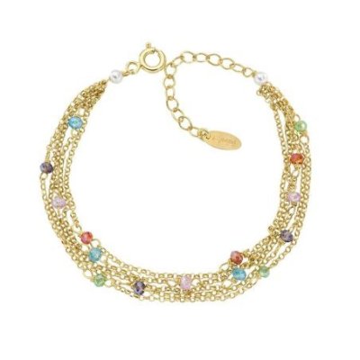 Amen - Bracciale Rainbow - Cristalli - Perle