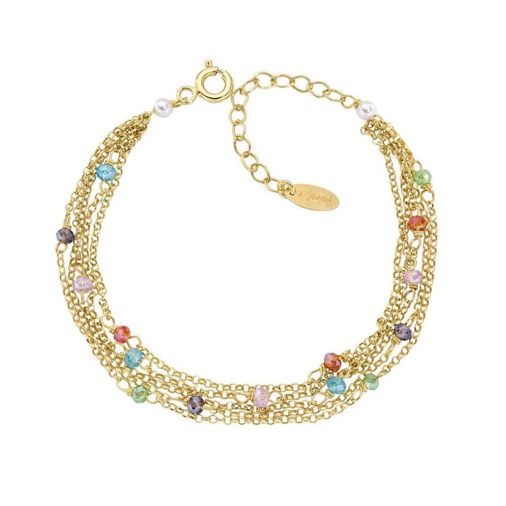 Amen - Bracciale Rainbow - Cristalli - Perle