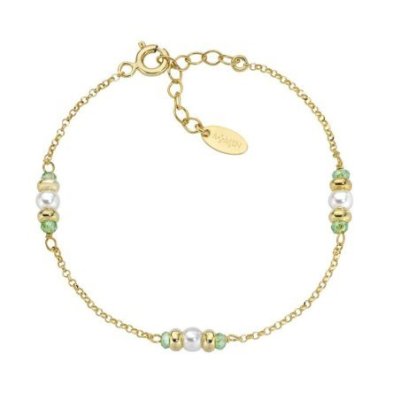 Amen - Bracciale Rainbow - Cristalli Verdi - Perle