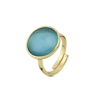 Boccadamo - Anello Oro Giallo - Cristallo Celeste