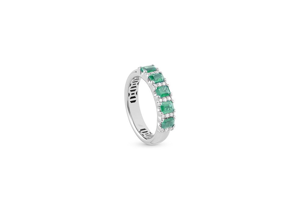 Salvini - Anello Iris - Oro Bianco - Diamante/Smeraldo