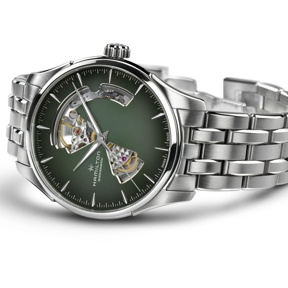 Hamilton - Jazzmaster Open Heart - Quadrante Verde - Acciaio