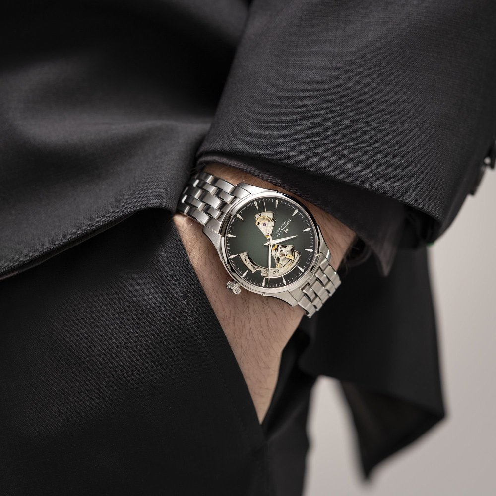 Hamilton - Jazzmaster Open Heart - Quadrante Verde - Acciaio