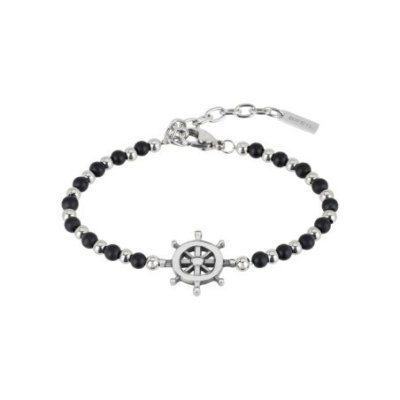 Breil Jewels - Bracciale Acciaio Onice - Collezione Black Onyx - Argento