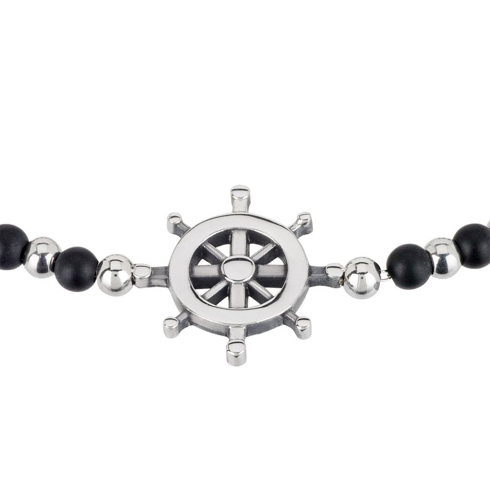 Breil Jewels - Bracciale Acciaio Onice - Collezione Black Onyx - Argento