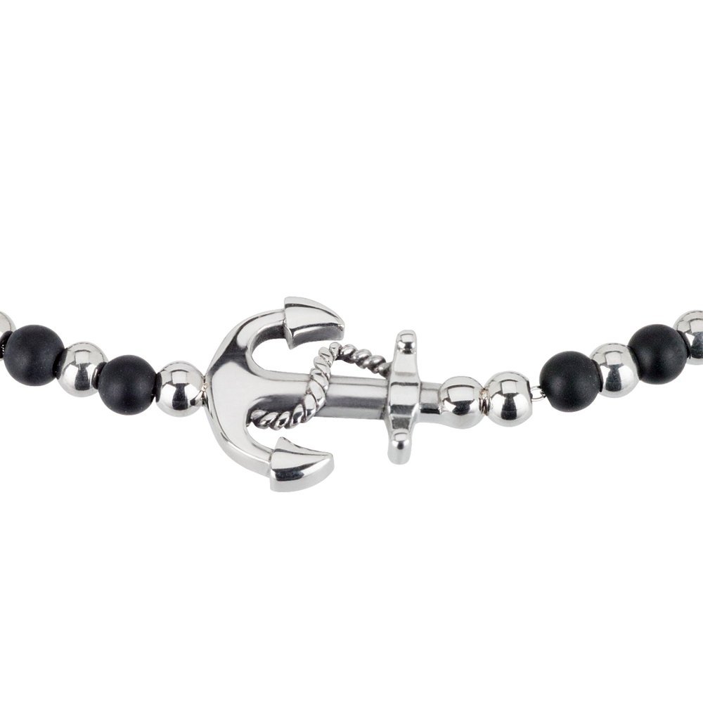 Breil Jewels - Bracciale Uomo Acciaio - Onice Nera - Black Onyx