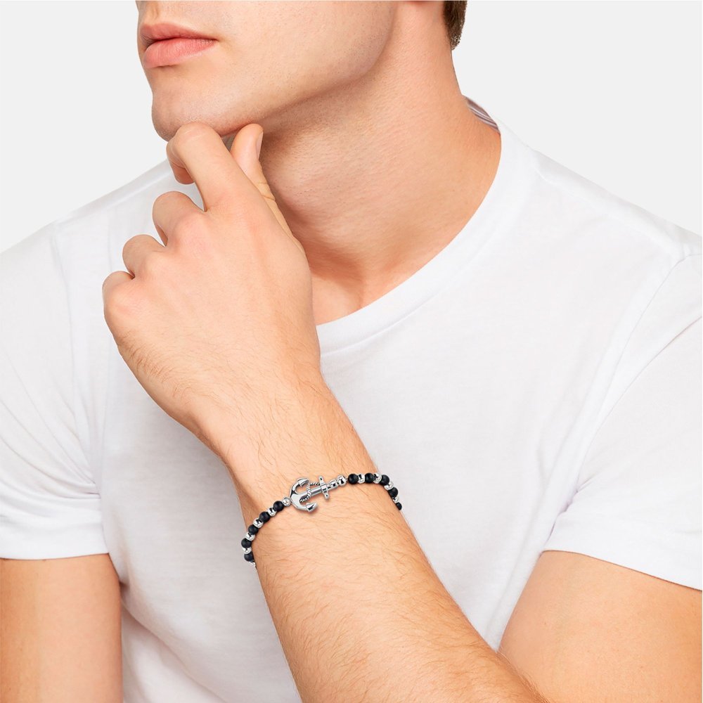 Breil Jewels - Bracciale Uomo Acciaio - Onice Nera - Black Onyx