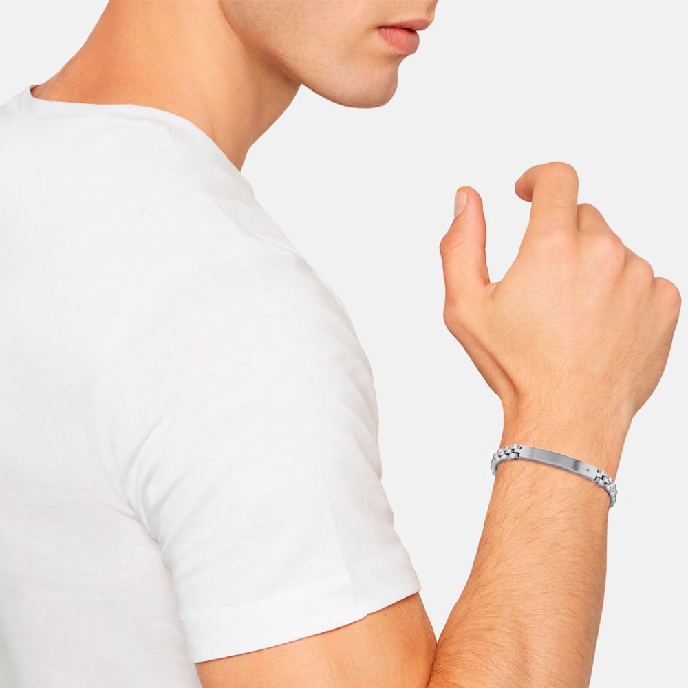 Breil Jewels - Bracciale Acciaio Satinato - Diamante Nero
