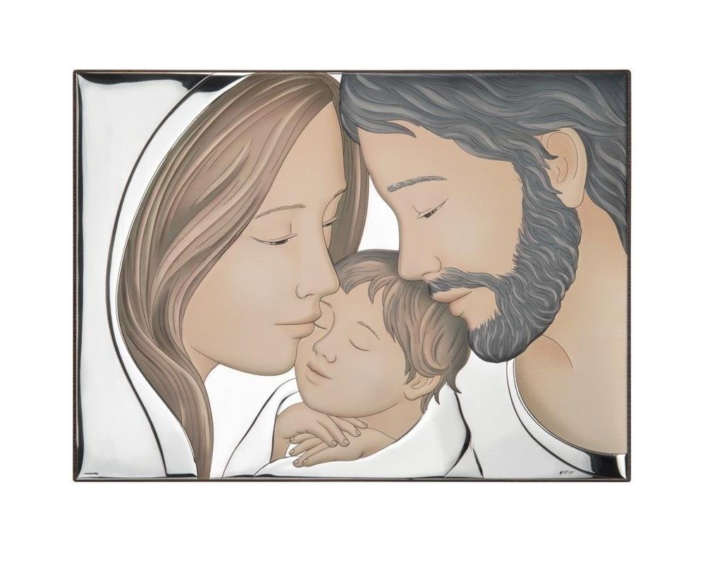 Atelier - Icona Sacra Famiglia - Pvd Argento - Legno