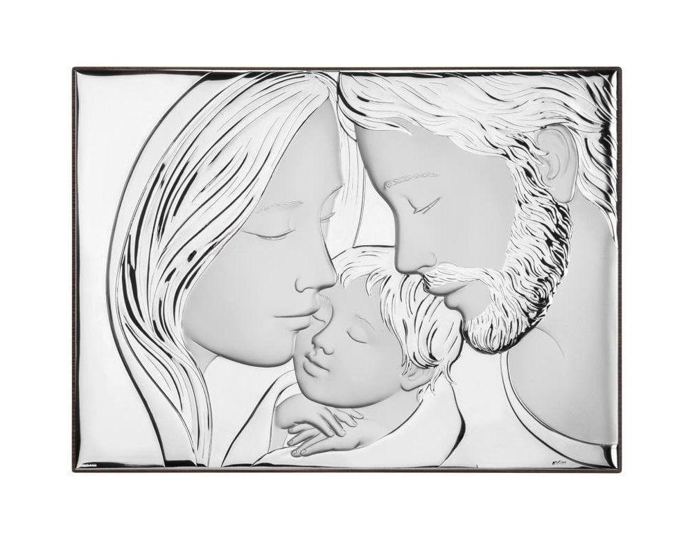 Atelier - Icona Sacra Famiglia - Pvd Argento - Legno