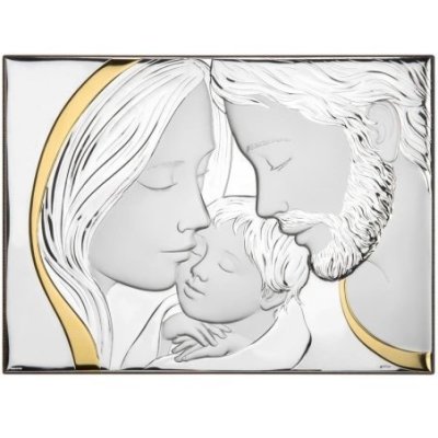 Atelier - Icona Sacra Famiglia - Pvd Argento - Legno