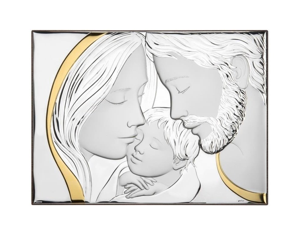 Atelier - Icona Sacra Famiglia - Pvd Argento - Legno