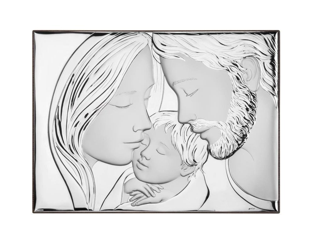 Atelier - Icona Sacra Famiglia - Pvd Argento - Legno