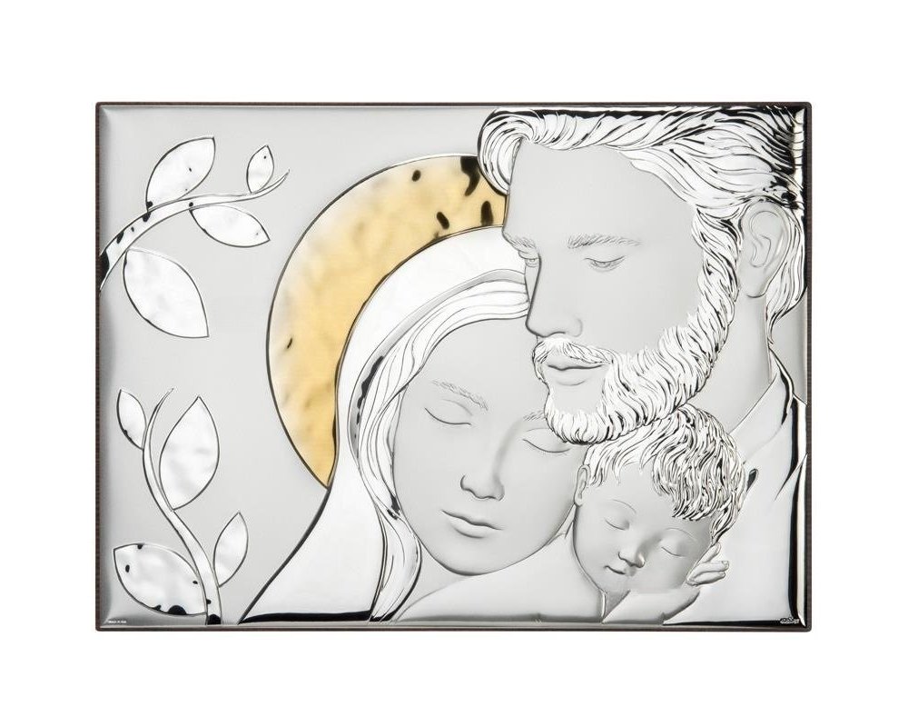 Atelier - Icona Sacra Famiglia - Pvd Argento - Legno