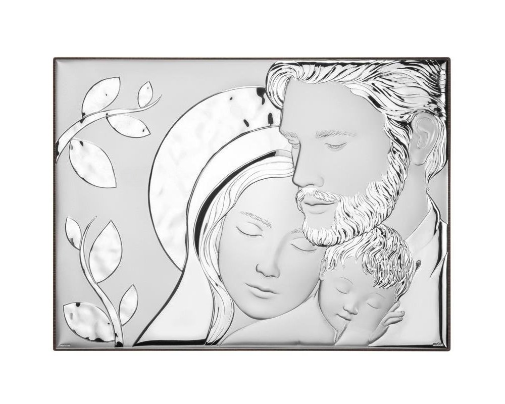 Atelier - Icona Sacra Famiglia - Pvd Argento - Legno