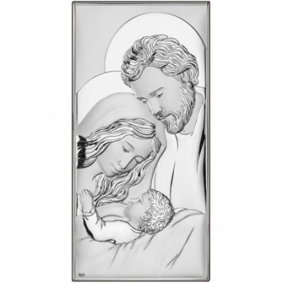 Atelier - Icona Sacra Famiglia - Argento Laminato - Legno
