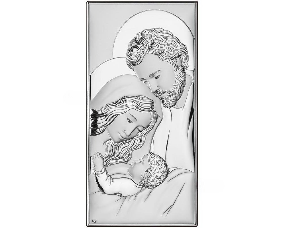 Atelier - Icona Sacra Famiglia - Argento Laminato - Legno