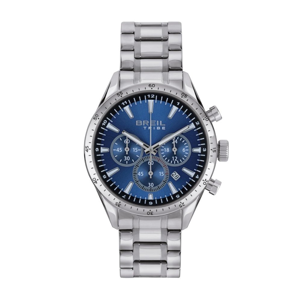 Breil Tribe - Chrono Gent 42 Mm - Acciaio - Blu