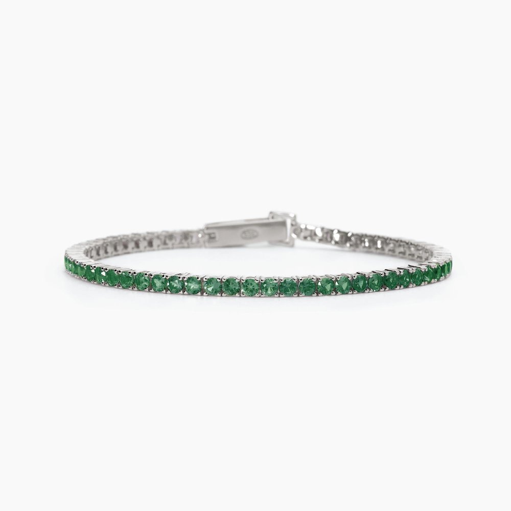 Mabina - Bracciale Tennis - Argento - Smeraldi