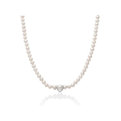 Miluna - Collana Di Perle Oriente - Oro Bianco - Diamante