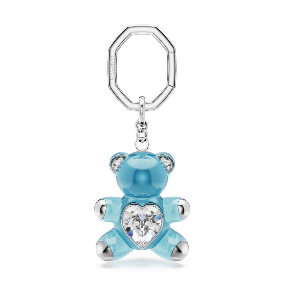 Swarovski - Portachiavi Teddy - Blu - Cristalli