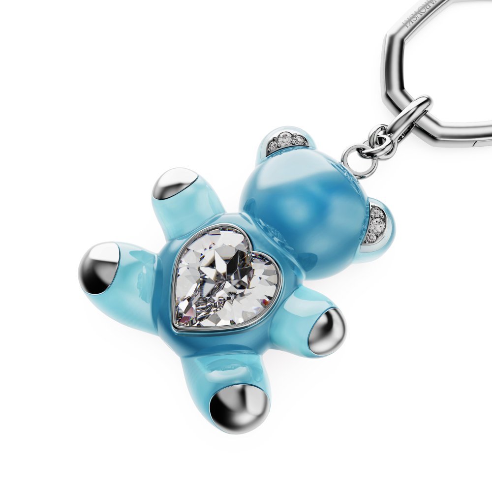 Swarovski - Portachiavi Teddy - Blu - Cristalli