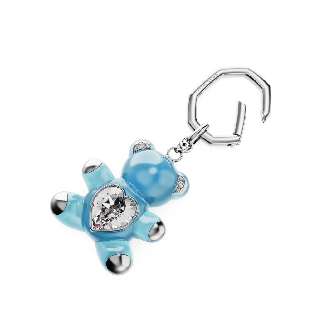 Swarovski - Portachiavi Teddy - Blu - Cristalli