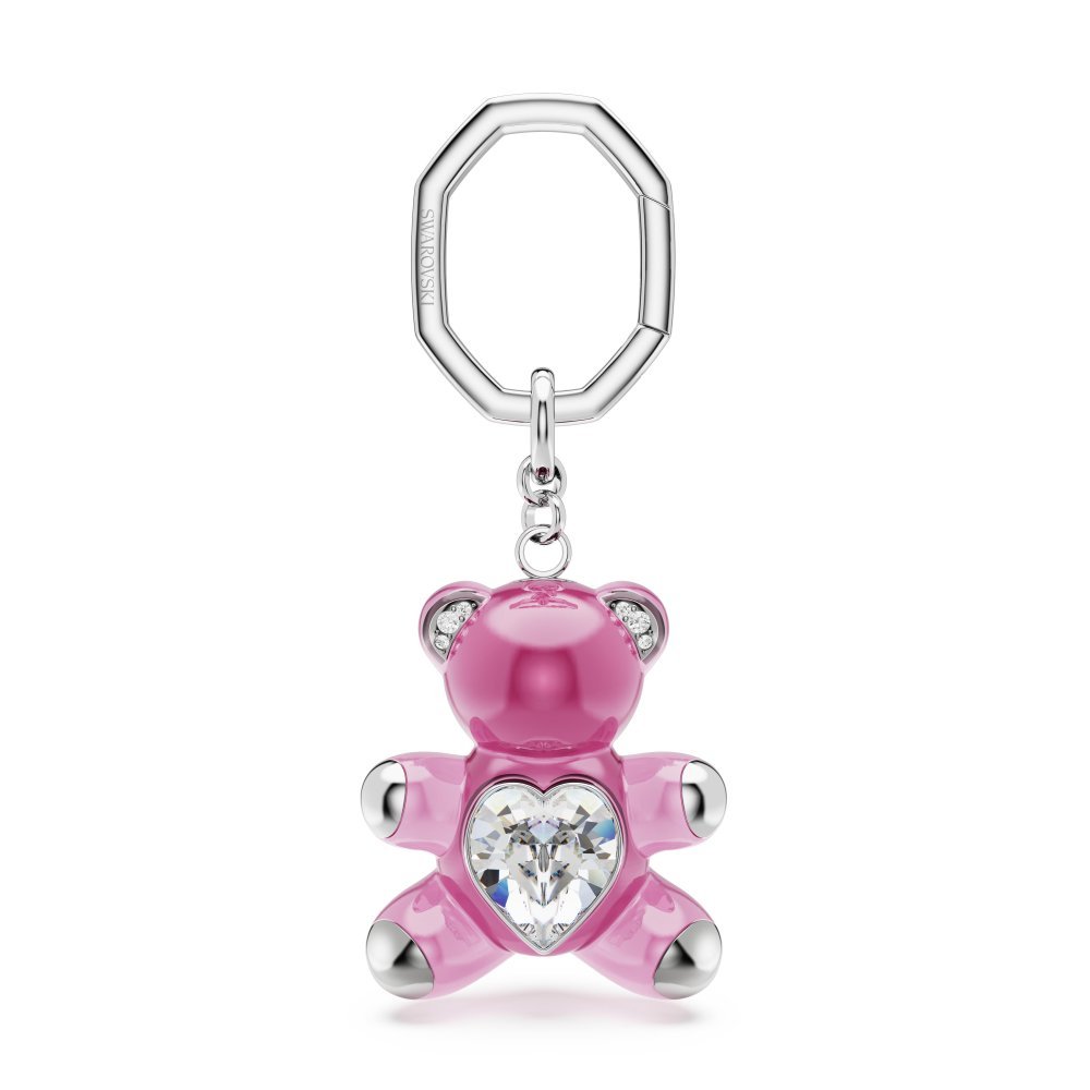 Swarovski - Portachiavi Teddy - Resina Rosa - Cristallo