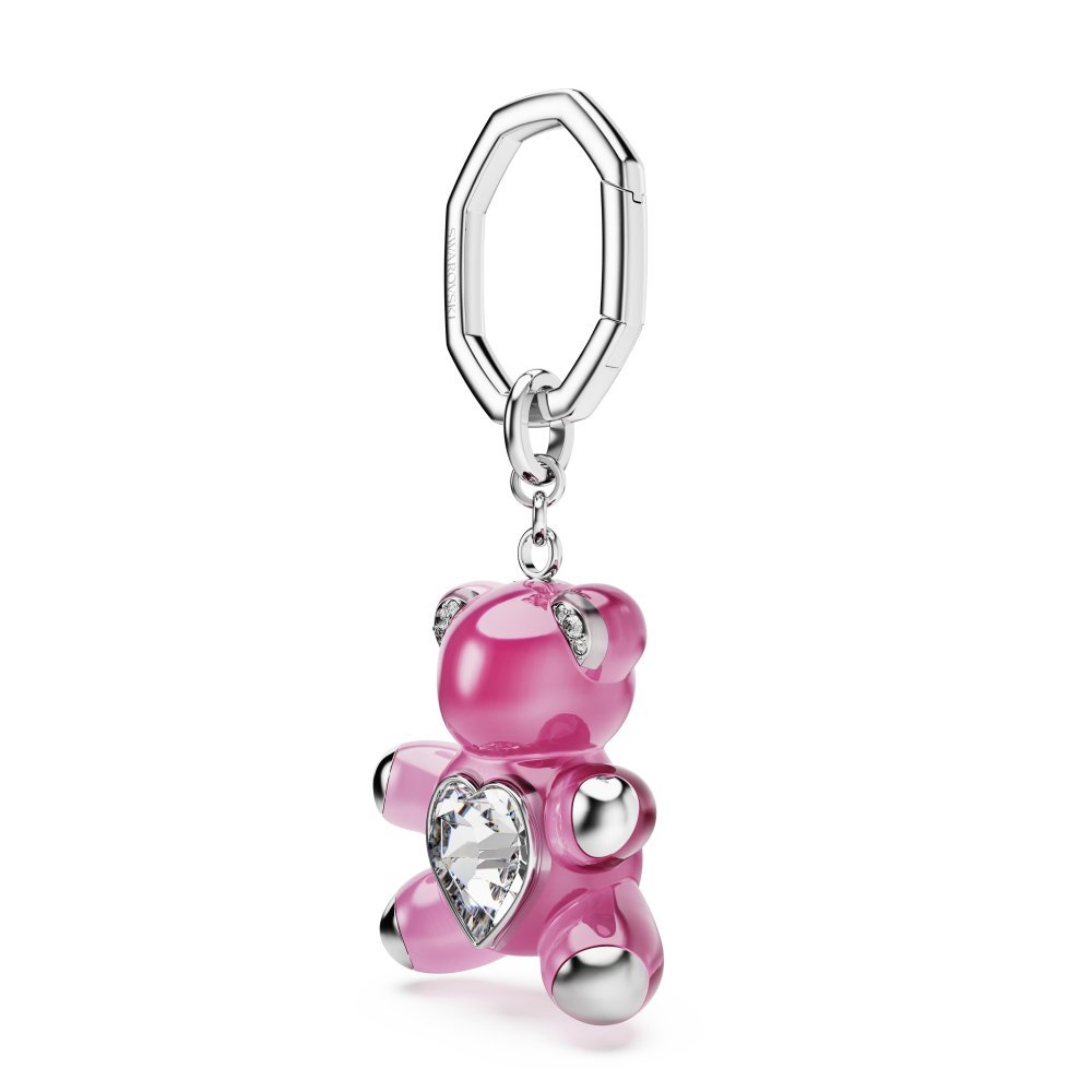 Swarovski - Portachiavi Teddy - Resina Rosa - Cristallo