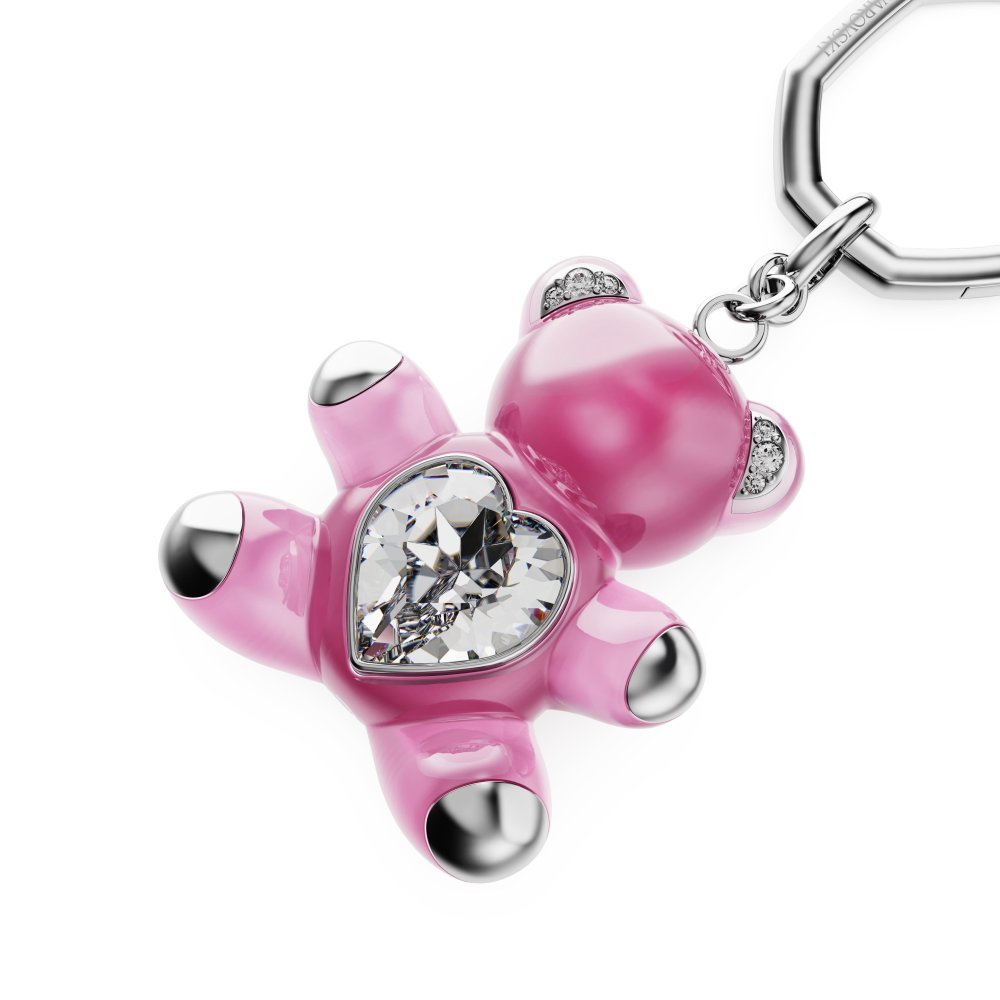 Swarovski - Portachiavi Teddy - Resina Rosa - Cristallo