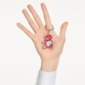 Swarovski - Portachiavi Teddy - Resina Rosa - Cristallo