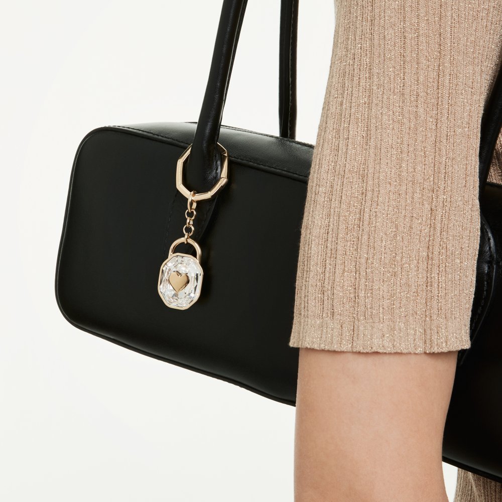 Swarovski - Portachiavi Lucchetto - Cristalli - Oro