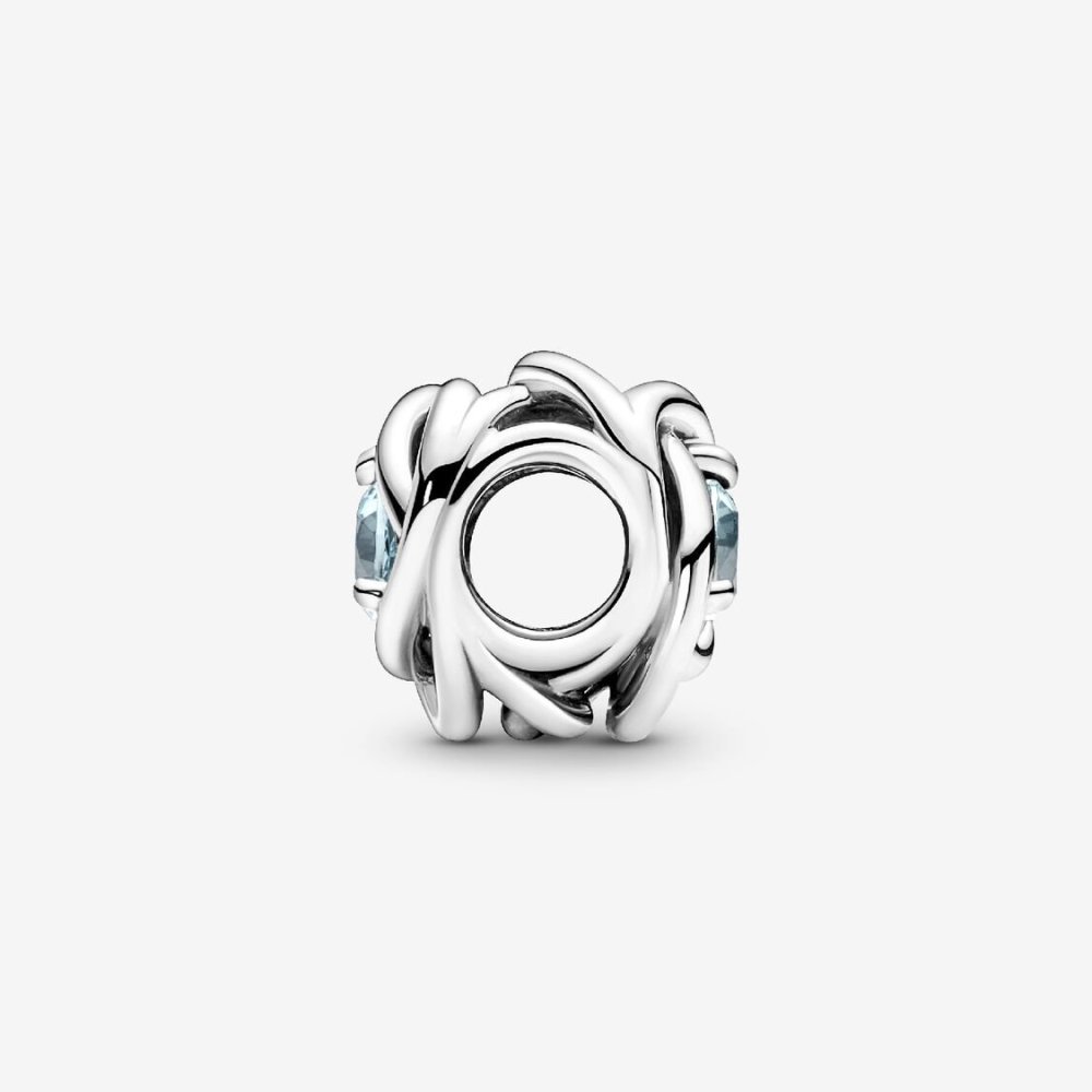 Charm Cerchio Eterno Azzurro Marzo