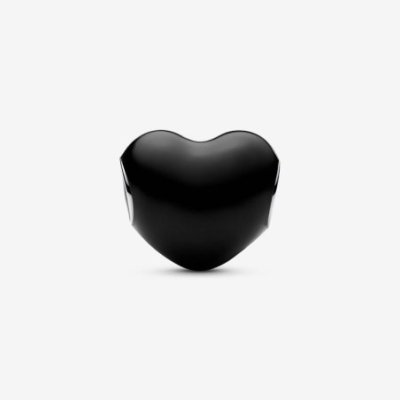 Charm Cuore Metallico Nero