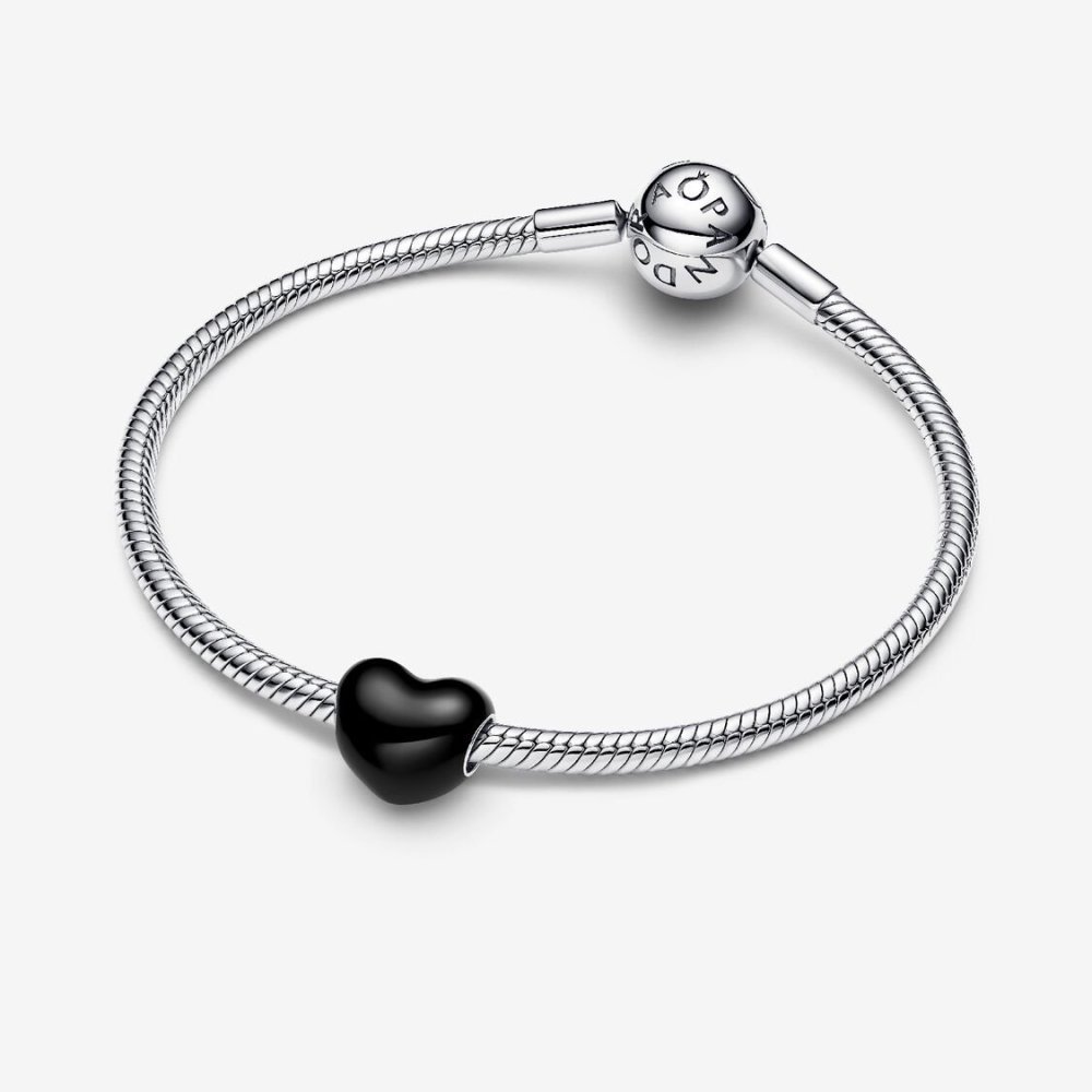Charm Cuore Metallico Nero