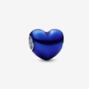 Charm Cuore Metallico Blu