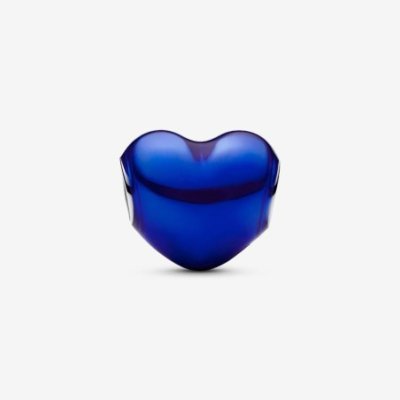 Charm Cuore Metallico Blu