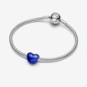 Charm Cuore Metallico Blu