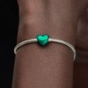 Charm Cuore Metallico Verde