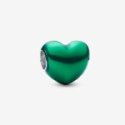 Charm Cuore Metallico Verde