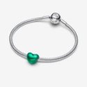 Charm Cuore Metallico Verde