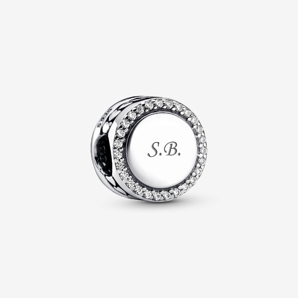 Charm Bottone Scintillante da incidere