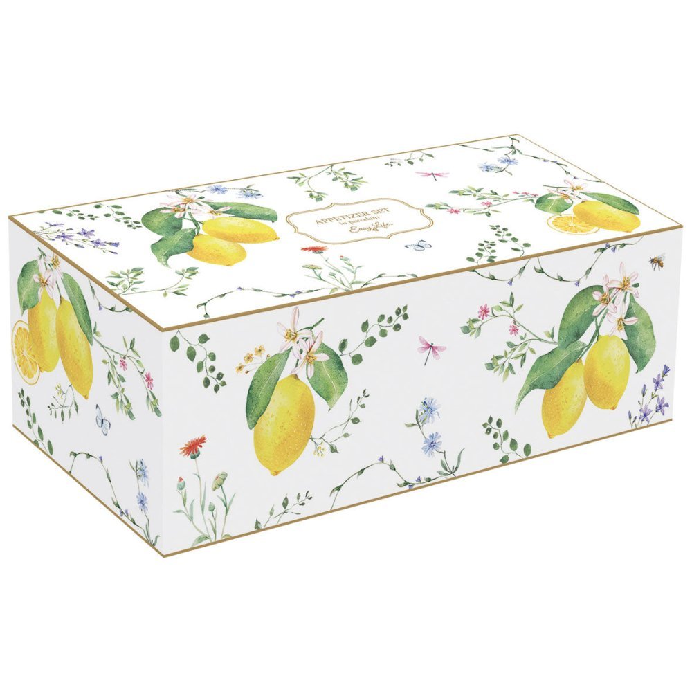 Easy Life - Set Aperitivo Fleurs Et Citrons - Porcellana - Acacia