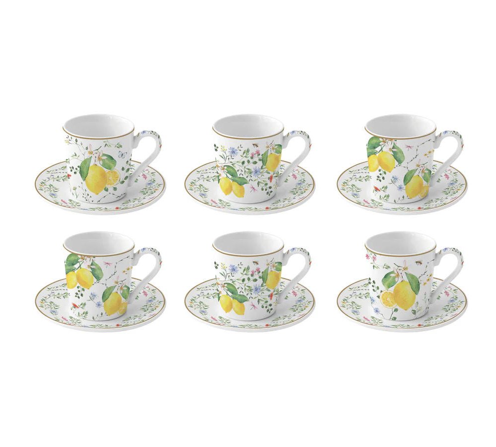 Easy Life - Fleurs Et Citrons - Tazzine Espresso - Porcellana
