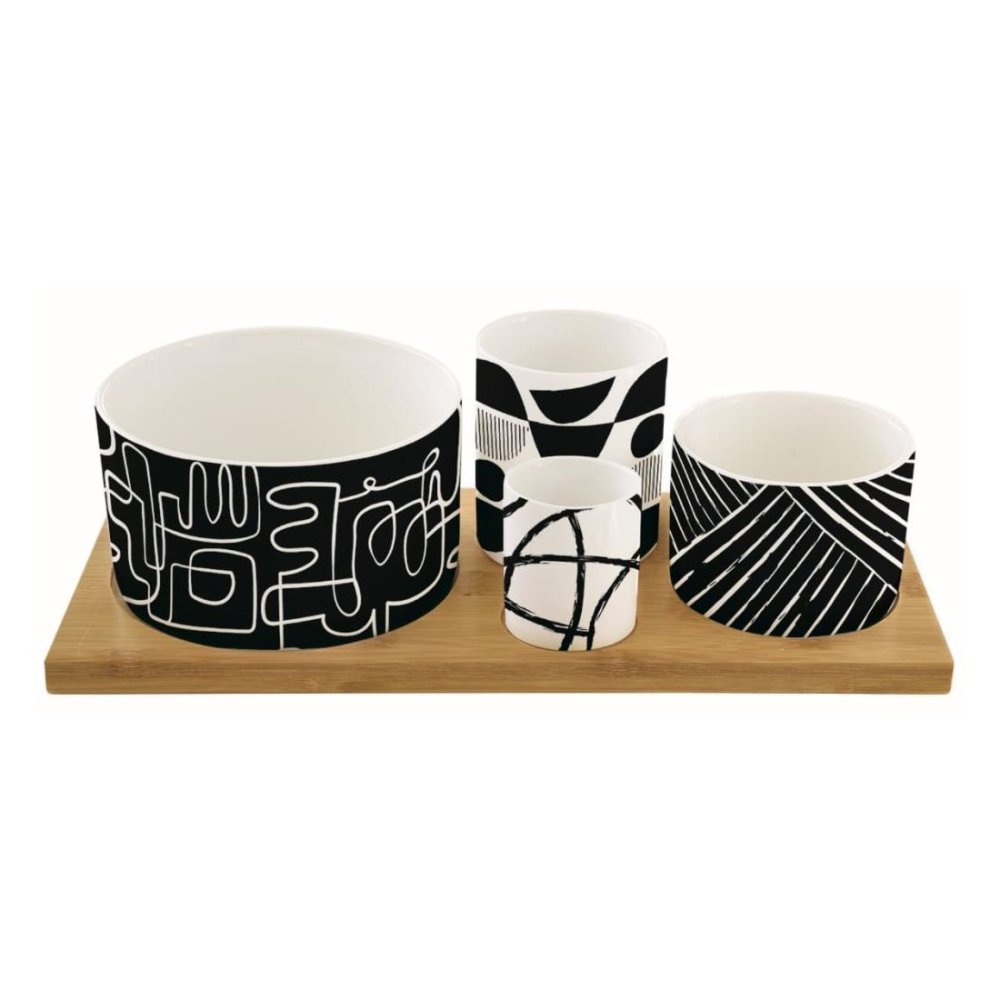 Easy Life - Set Aperitivo Graffiti - Porcellana - Legno