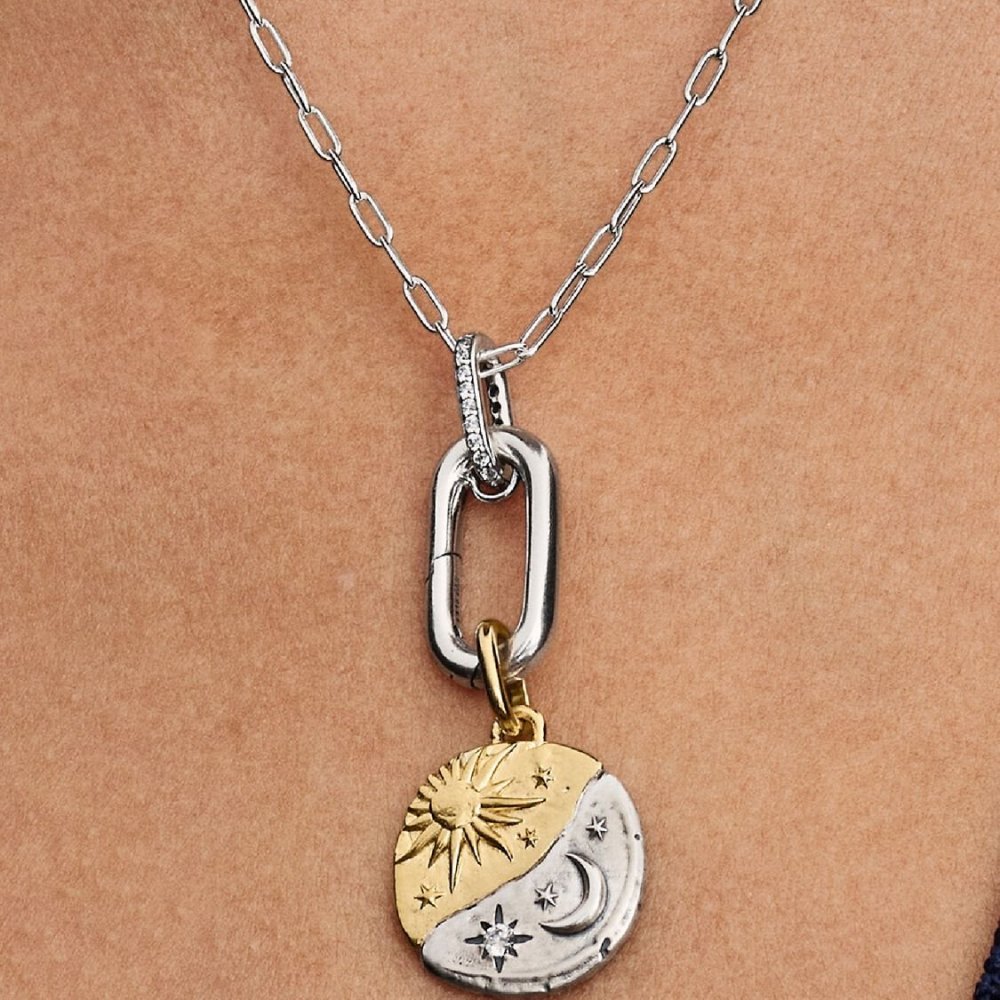 Charm Medallion Sole e Luna "Ad Astra Per Aspera"