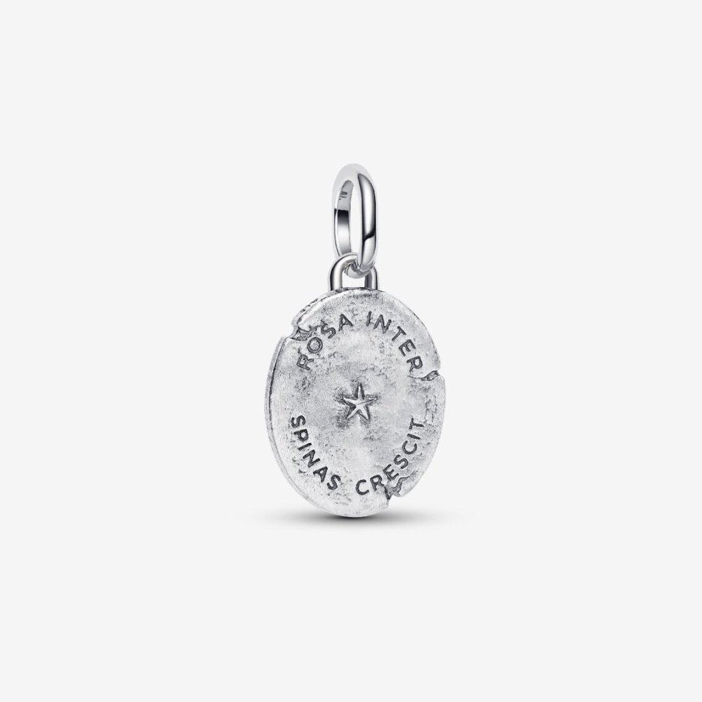 Charm Medallion Rosa "Rosa Inter Spinas Crescit"